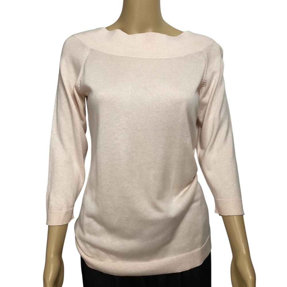 Lauren Ralph Lauren Silk Cashmere Blend Boat Neck Sweater Pink Medium